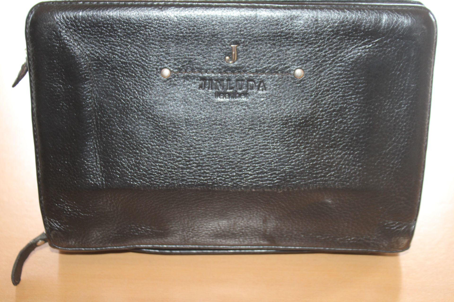 Pochette Organiseur Vintage en Cuir Noir - Jinluda
