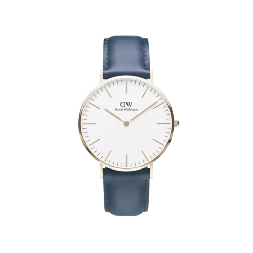 Montre Daniel Wellington Classic Black – Boîtier Or Rose & Bracelet Cuir Brun