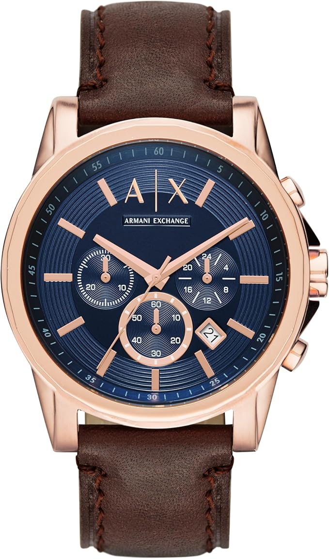 Armani Exchange A|X Montre chronographe en acier inoxydable pour hommes
